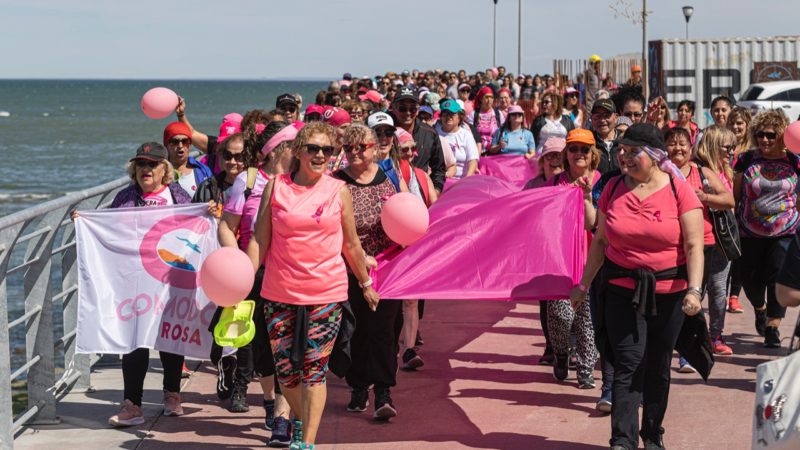 Luque acompañó la caminata de concientización contra el cáncer de mama