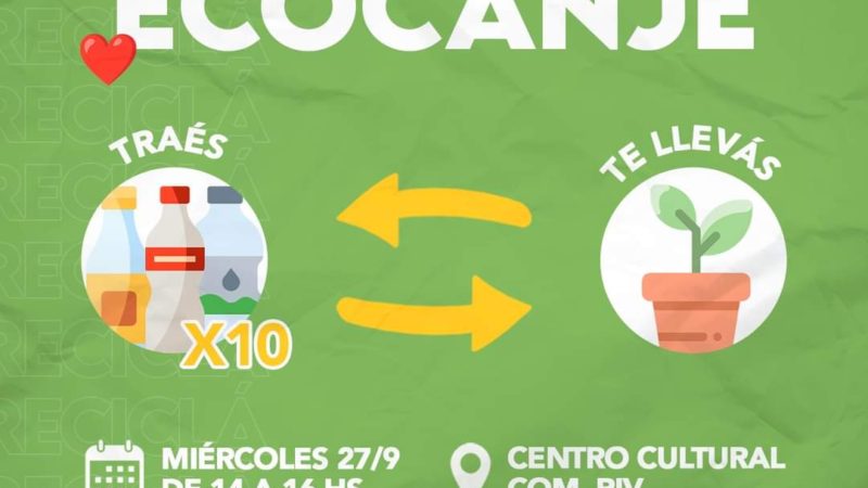 Ecocanje: Este miércoles se concretará una nueva jornada de intercambio de residuos por plantas